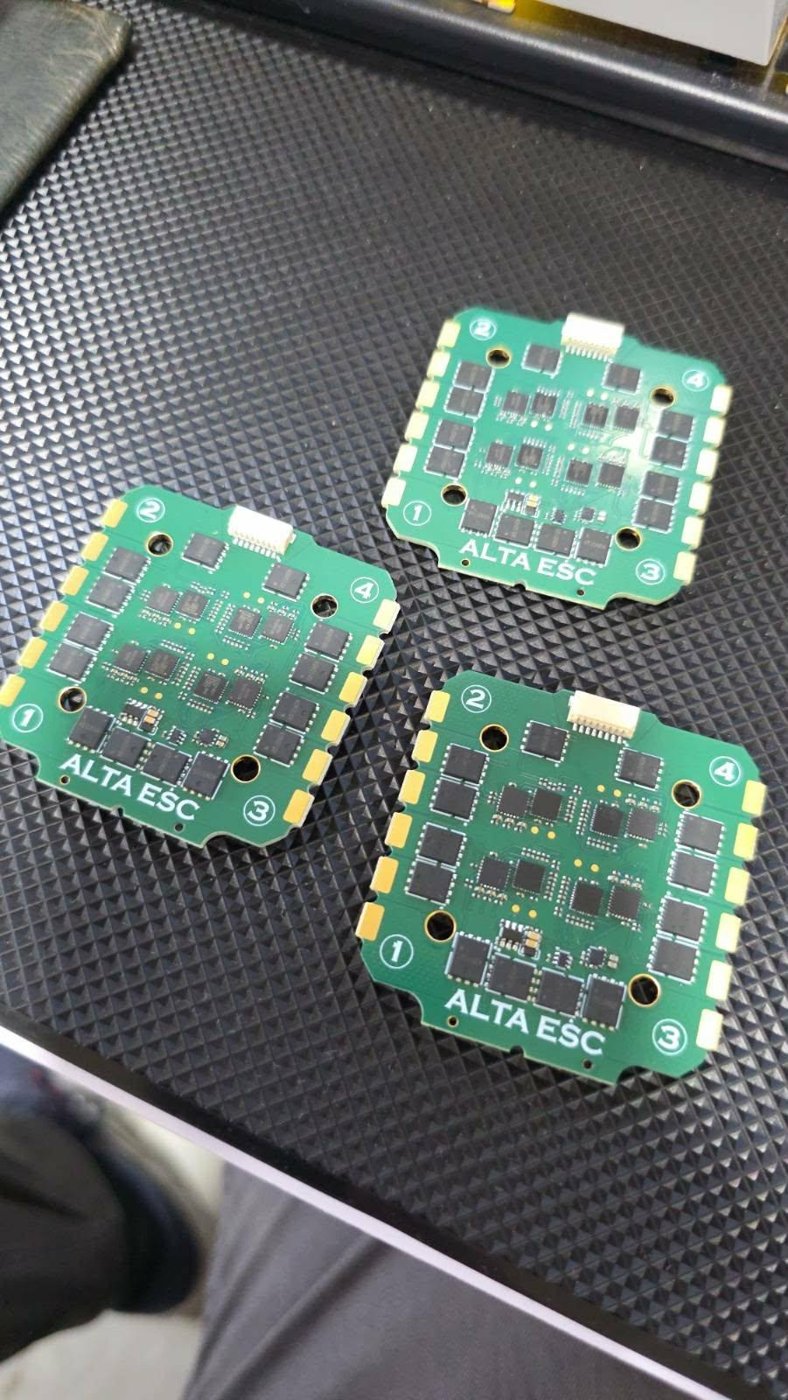 Three ALTA 4-in-1 electronic speed controller boards